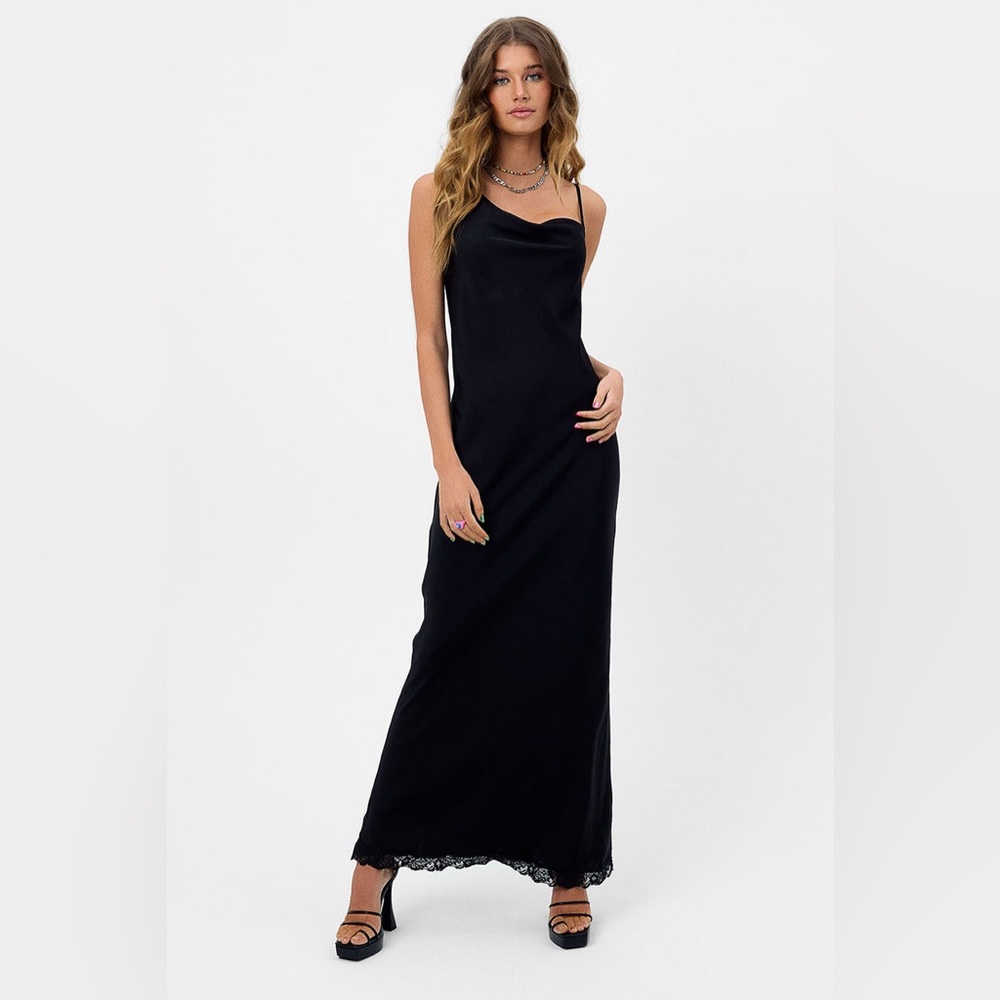 Frankies Bikinis Cara Satin Maxi Dress